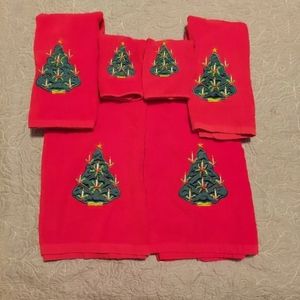 Y2k Cecil Saydah Christmas Bath Towels Set of 6 - Red/Green  LIKE NEW!